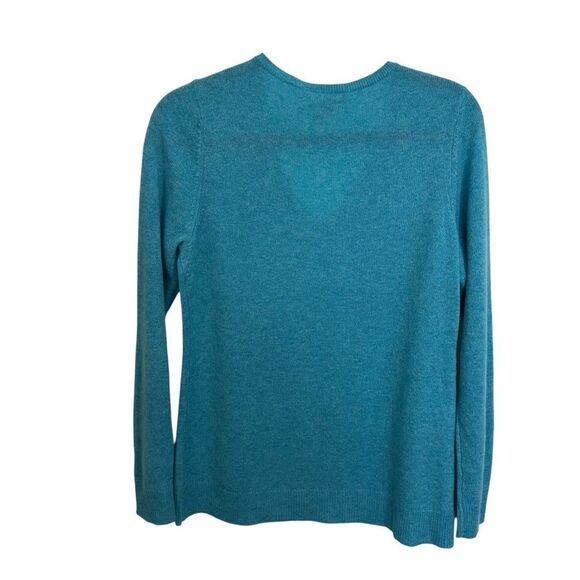 Ann Taylor Turquoise V-Neck Cashmere V Neck Sweater, LP - Picture 5 of 9